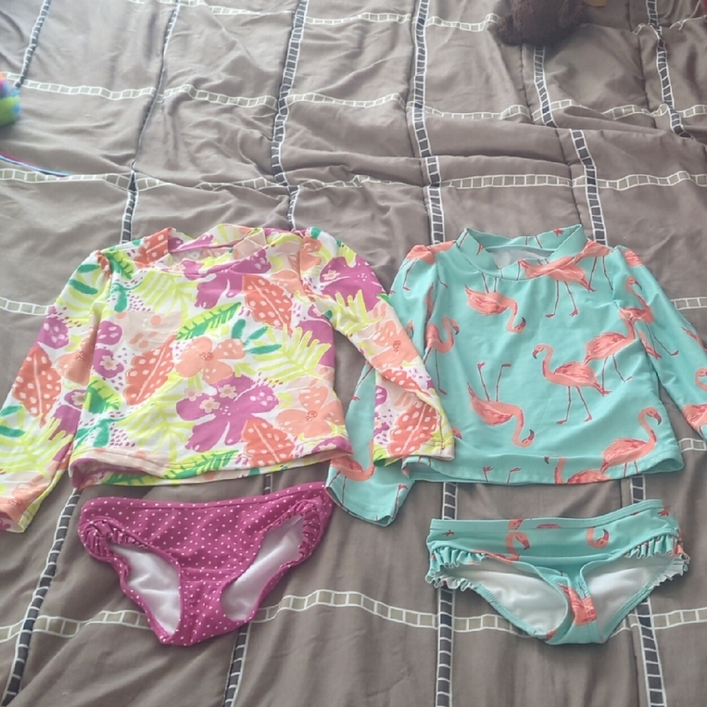 Floral and Flamingo Swim Set